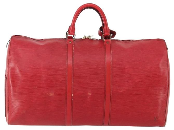 LOUIS VUITTON Epi Keepall 55 Boston Bag Rosso M42957 LV Auth 179665A - vista 2