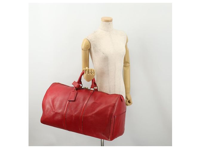 LOUIS VUITTON Epi Keepall 55 Boston Bag Rosso M42957 LV Auth 179665A - vista 22