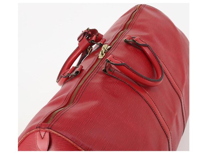 LOUIS VUITTON Epi Keepall 55 Boston Bag Rosso M42957 LV Auth 179665A - vista 6