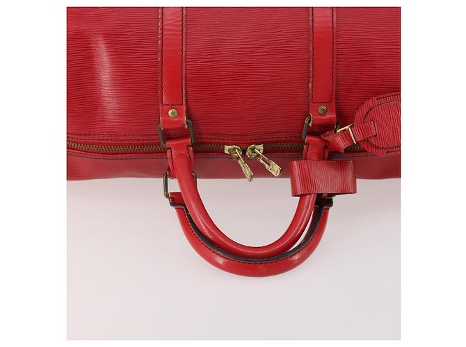 LOUIS VUITTON Epi Keepall 55 Boston Bag Rosso M42957 LV Auth 179665A - vista 7