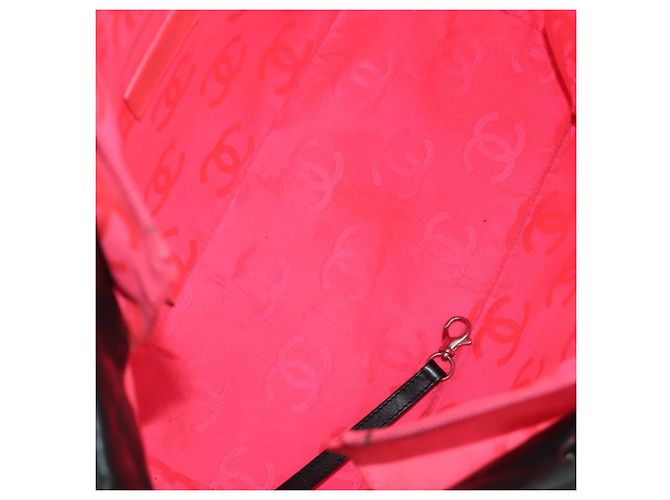 CHANEL Cambon Line Matelassé Tote Bag Leder Schwarz Silber CC Auth 185306V - Ansicht 18