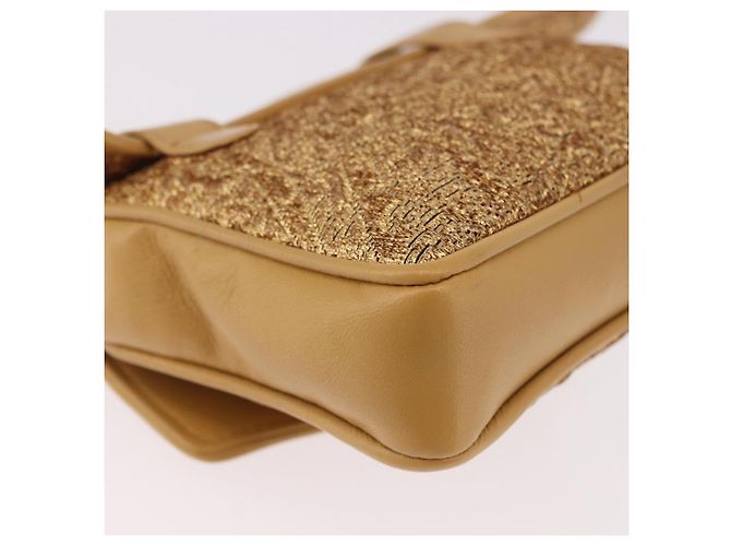 Marsupio CHANEL in raso oro con CC Auth 187614SAM D'oro - vista 12