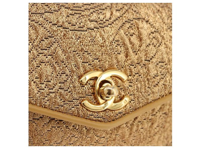 Marsupio CHANEL in raso oro con CC Auth 187614SAM D'oro - vista 14