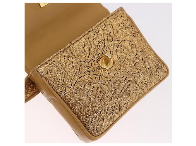Marsupio CHANEL in raso oro con CC Auth 187614SAM D'oro - vista 17