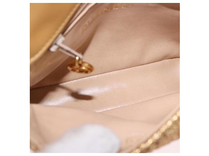 Marsupio CHANEL in raso oro con CC Auth 187614SAM D'oro - vista 20
