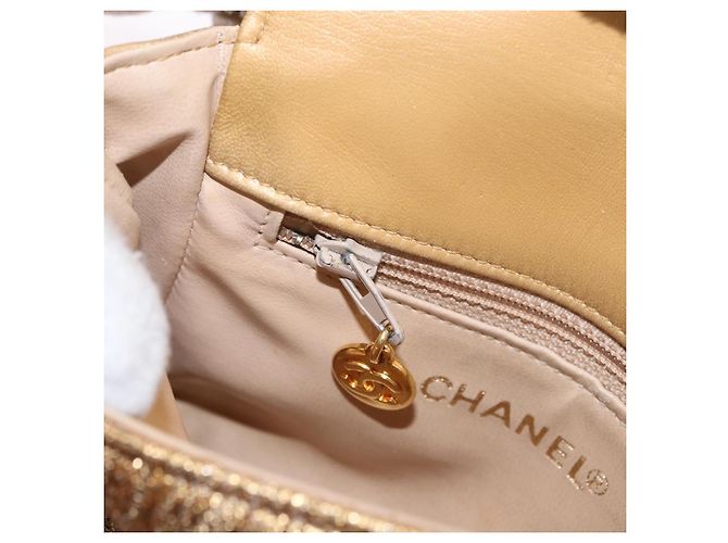Marsupio CHANEL in raso oro con CC Auth 187614SAM D'oro - vista 23
