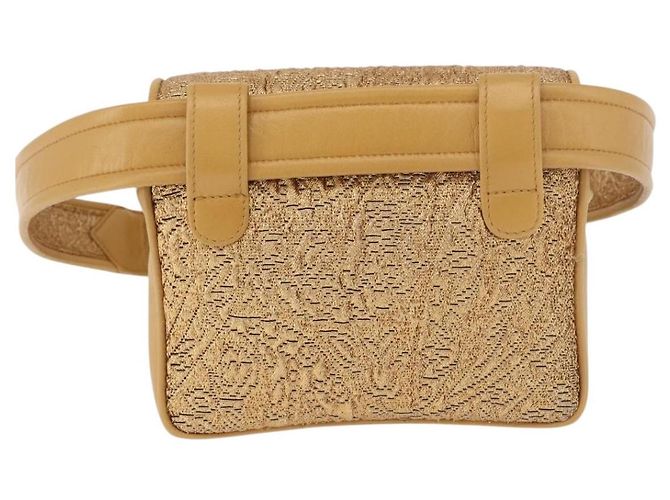 Marsupio CHANEL in raso oro con CC Auth 187614SAM D'oro - vista 3