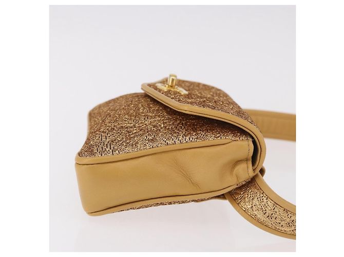 Marsupio CHANEL in raso oro con CC Auth 187614SAM D'oro - vista 4