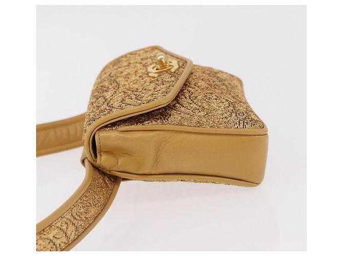 Marsupio CHANEL in raso oro con CC Auth 187614SAM D'oro - vista 5