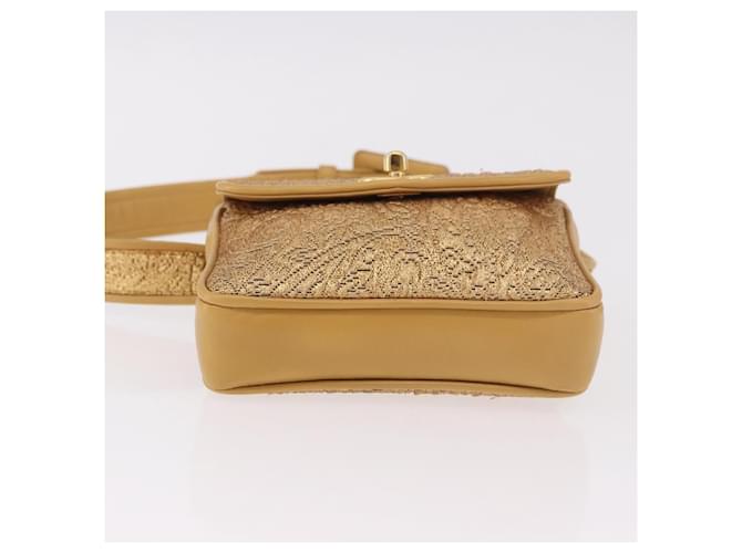 Marsupio CHANEL in raso oro con CC Auth 187614SAM D'oro - vista 9
