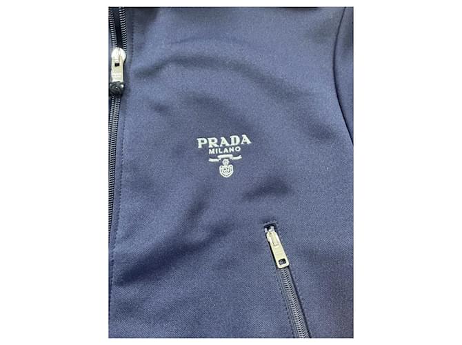 Giacca corta Prada blu navy in cotone - vista 3