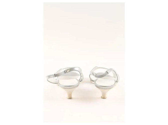 Hermès Absatzschuhe aus Leder silber Größe 37 - Ansicht 2