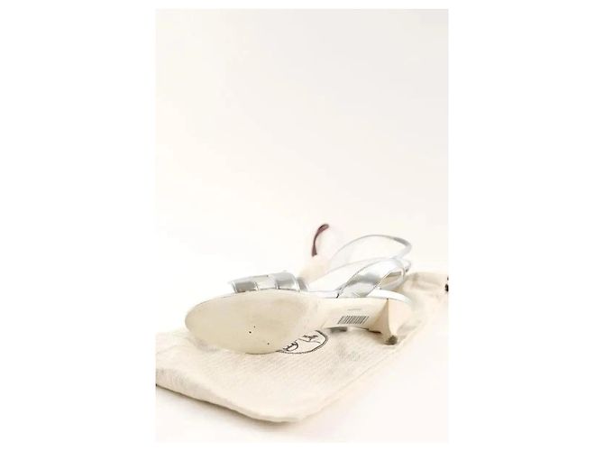 Hermès Absatzschuhe aus Leder silber Größe 37 - Ansicht 6