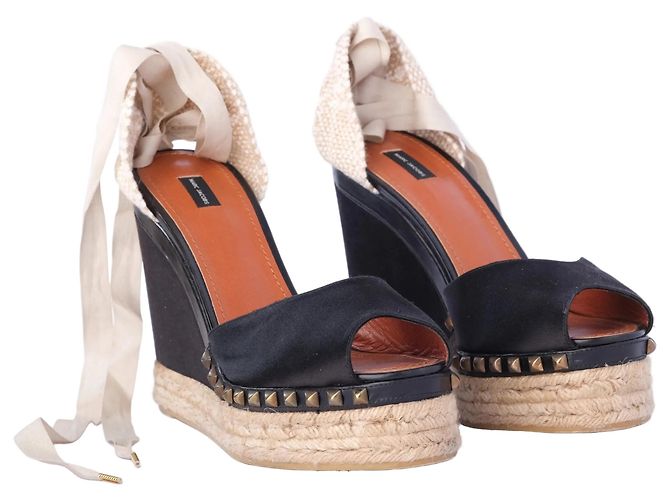 Espadrilles con zeppa nere con borchie Marc Jacobs con lacci alla caviglia Nero - vista 2