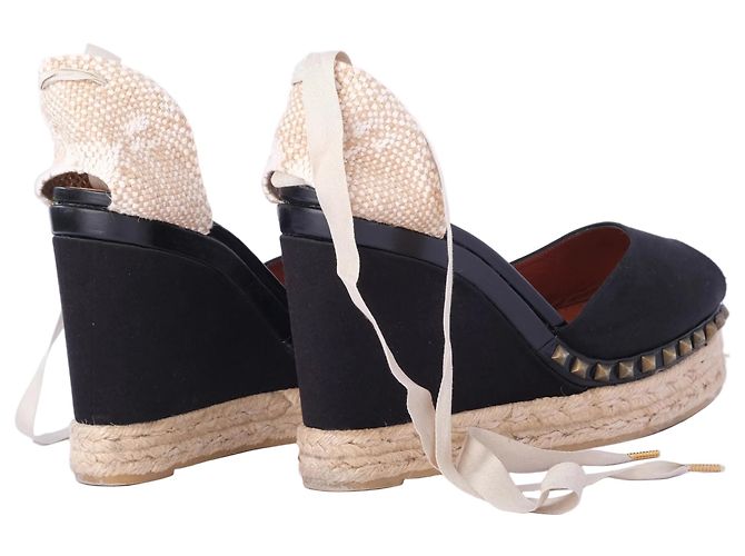 Espadrilles con zeppa nere con borchie Marc Jacobs con lacci alla caviglia Nero - vista 3