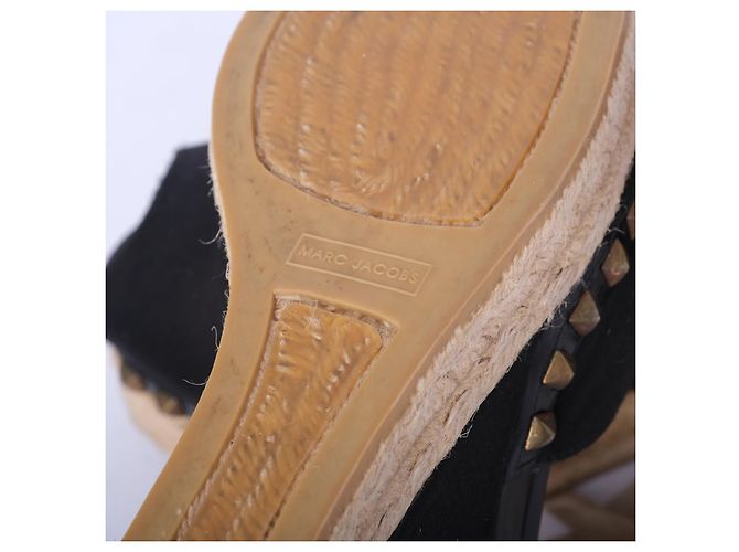 Espadrilles con zeppa nere con borchie Marc Jacobs con lacci alla caviglia Nero - vista 6