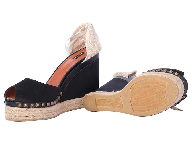 Espadrilles con zeppa nere con borchie Marc Jacobs con lacci alla caviglia Nero - vista 8