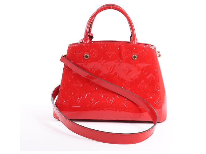 Borsa Louis Vuitton Vernis Montaigne BB Rossa M50170 Rosso - vista 4
