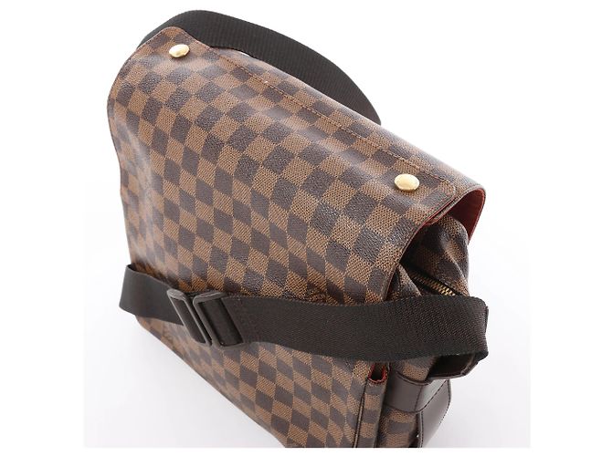 Borsa a tracolla Louis Vuitton Naviglio Damier Ebene marrone N45255 Rosso - vista 3