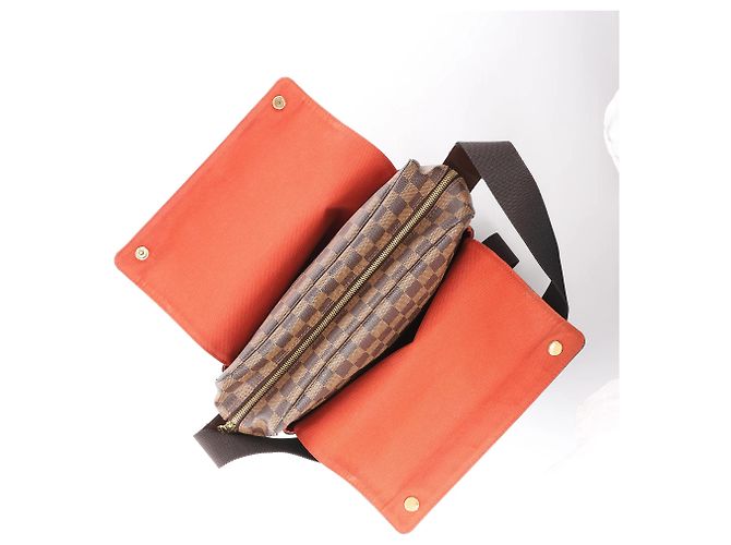 Borsa a tracolla Louis Vuitton Naviglio Damier Ebene marrone N45255 Rosso - vista 9