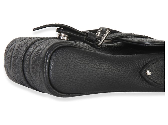 Borsa a tracolla piccola Gucci Black Piuma Calfskin Jumbo GG Embossed Small Messenger Bag - vista 6