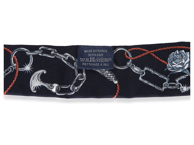 Hermès Ardoise Rose Marine C'est la Fete Silk Twilly - vista 3