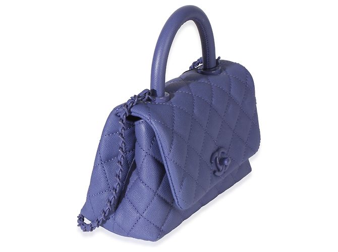Chanel Purple Quilted Incognito Mini Coco Top Handle Flap Bag Lila - Ansicht 4