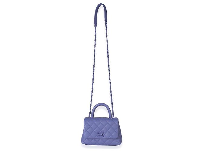 Chanel Purple Quilted Incognito Mini Coco Top Handle Flap Bag Lila - Ansicht 5