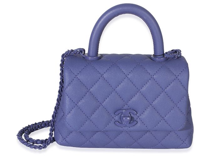 Chanel Purple Quilted Incognito Mini Coco Top Handle Flap Bag Lila - Ansicht 8