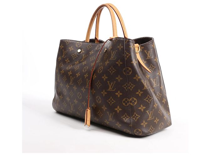 Borsa Louis Vuitton Montaigne GM in tela Monogram marrone Bordò - vista 2