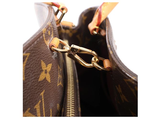 Borsa Louis Vuitton Montaigne GM in tela Monogram marrone Bordò - vista 20