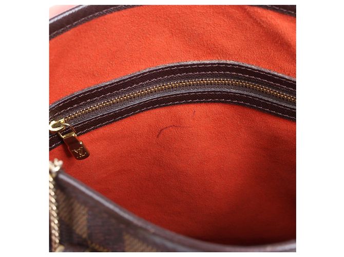 Borsa a tracolla Louis Vuitton Malle Damier Ebene marrone N42240 Rosso - vista 10