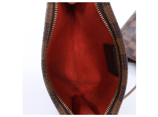 Borsa a tracolla Louis Vuitton Malle Damier Ebene marrone N42240 Rosso - vista 13