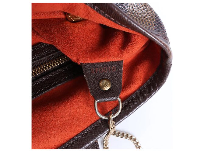 Borsa a tracolla Louis Vuitton Malle Damier Ebene marrone N42240 Rosso - vista 14