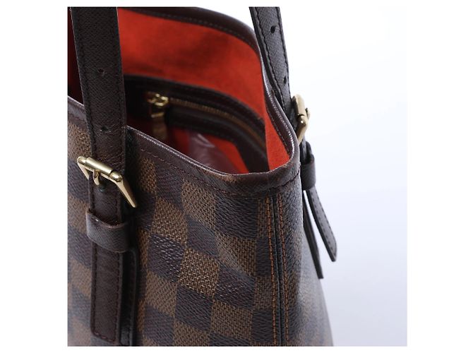 Borsa a tracolla Louis Vuitton Malle Damier Ebene marrone N42240 Rosso - vista 5