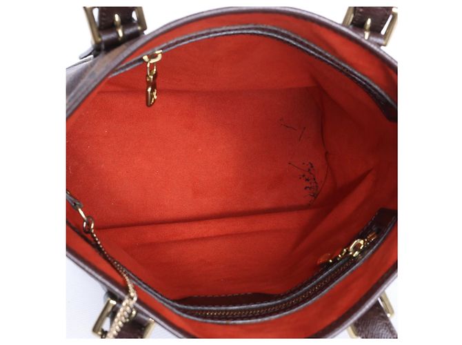 Borsa a tracolla Louis Vuitton Malle Damier Ebene marrone N42240 Rosso - vista 9