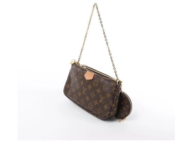Borsa Louis Vuitton Multi Pochette Accessoires in tela Monogram marrone - vista 2