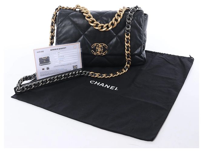 Borsa a tracolla Chanel 19 Large in pelle con catena nera 30157954 Rosso - vista 15