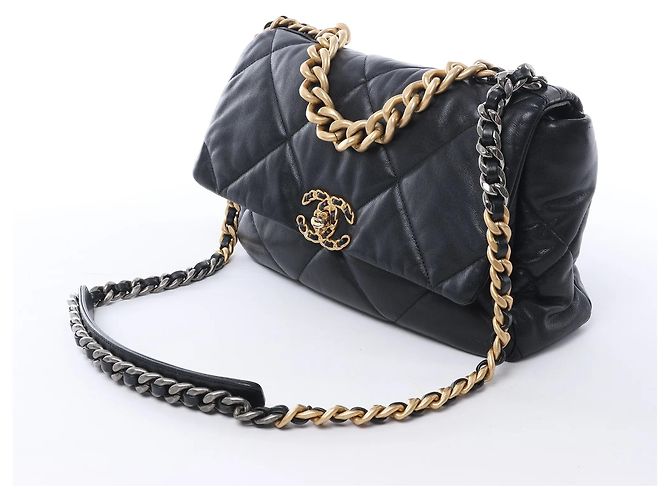 Borsa a tracolla Chanel 19 Large in pelle con catena nera 30157954 Rosso - vista 2