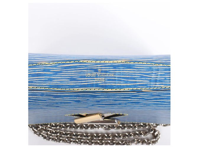 Borsa a tracolla Louis Vuitton Twist MM in pelle Epi blu M50271 Beige - vista 4