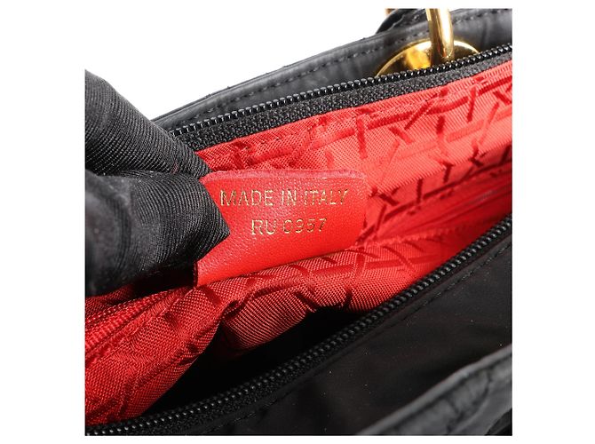 Borsa a mano 2Way Lady Dior Large Cannage Nylon x Patent Leather in Nero Rosso - vista 11