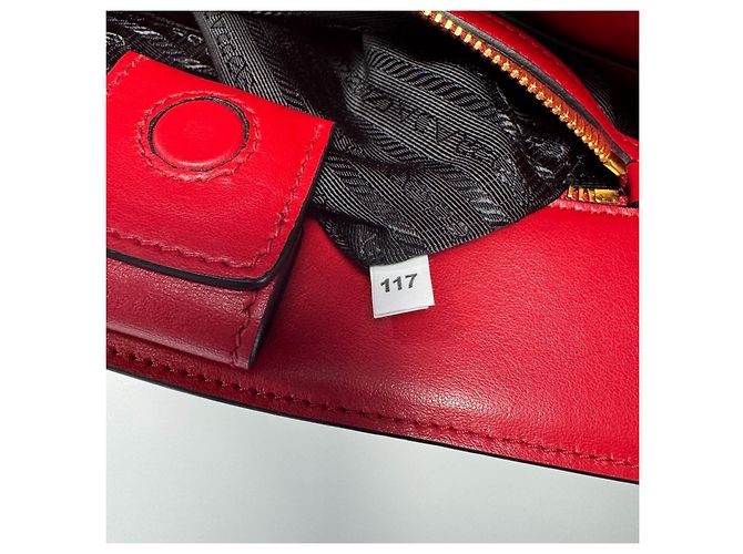 Borsa Prada in pelle Saffiano e Soft Calf Red Fuoco 1BA113 Rosso - vista 14