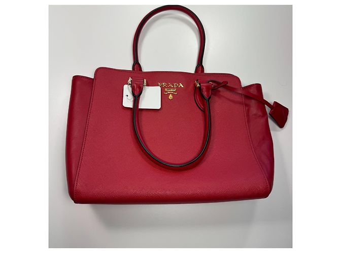 Borsa Prada in pelle Saffiano e Soft Calf Red Fuoco 1BA113 Rosso - vista 7