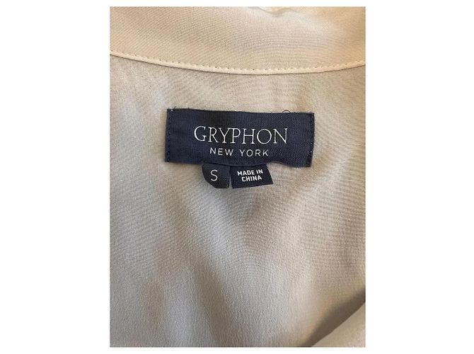 Autre Marque Gryphon New York Camicia in Seta Crema con Paillettes Crudo - vista 3