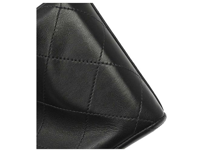 Chanel Vintage CC Chain Flap Shoulder Quilted Lambskin XL Noir - vue 4
