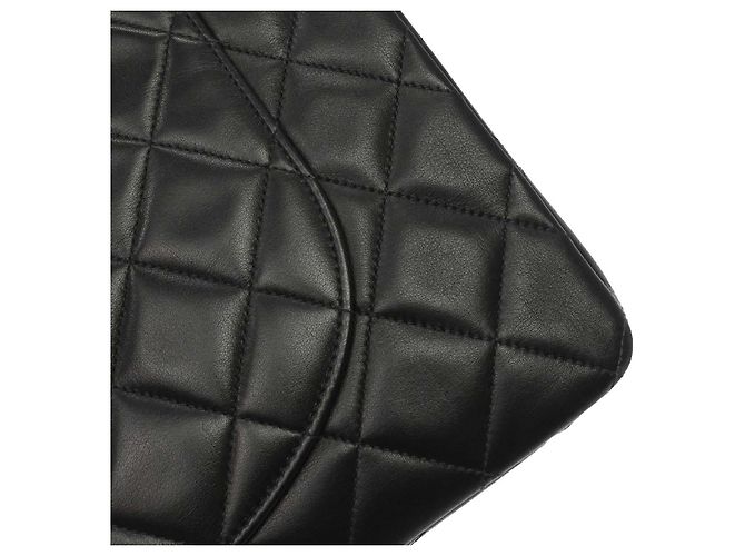 Chanel Vintage CC Chain Flap Shoulder Quilted Lambskin XL Noir - vue 5