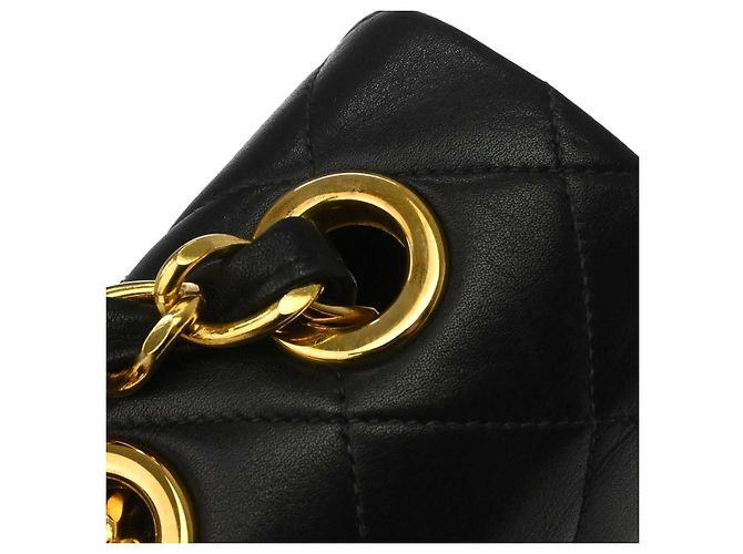 Chanel Vintage CC Chain Flap Shoulder Quilted Lambskin XL Noir - vue 7