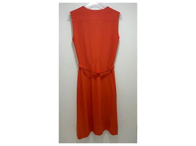 Victoria Beckham Ärmelloses Oranges Midi-Kleid - Ansicht 2
