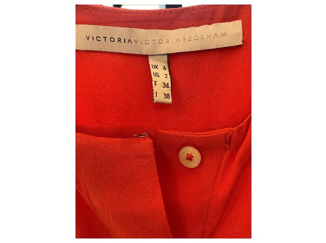 Victoria Beckham Ärmelloses Oranges Midi-Kleid - Ansicht 3