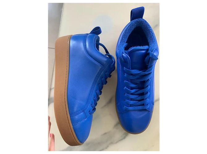 Bottega Veneta Quilt Sneakers Basse Blu - vista 4